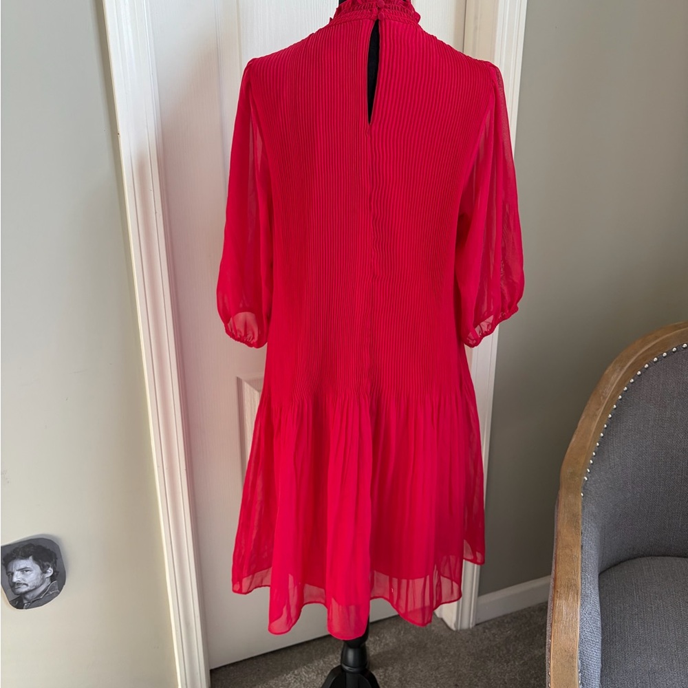 Nanette Lepore Vibrant Red Long Sleeve Dress - Picture 3 of 7